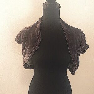 Gray/silver/purple Bebe crushed velvet shrug